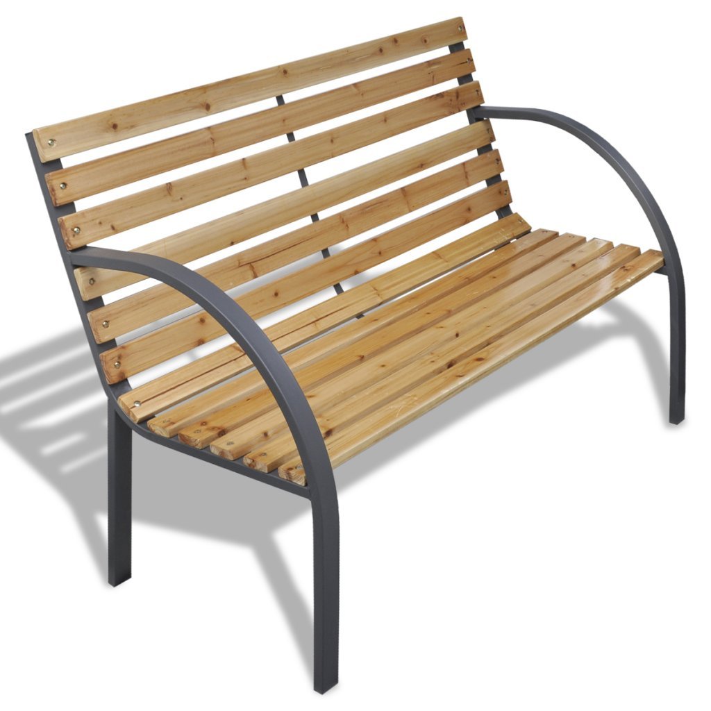 VidaXL Gartenbank Grau 109cm - Massivholz Kiefer Mit Rückenlehne Für Terrasse & Garten