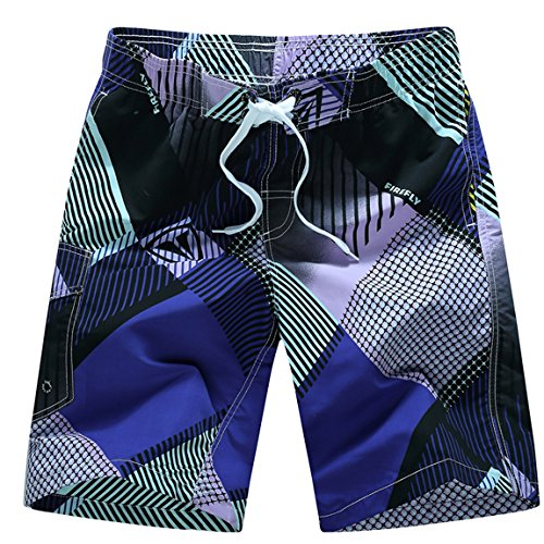 Aivtalk Men's Summer Cargo Swim Trunk Board Shorts Swim Surf Trunks Purple