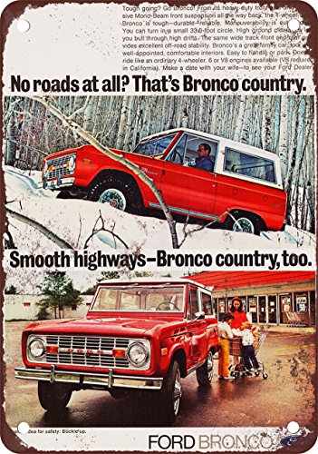 1972 Ford Bronco Vintage Look Reproduction Metal Sign