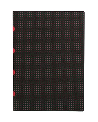Black on Red / Black on Red Paper-Oh Cahier Circulo A4 Gridded