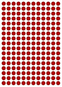 200 Nummerierte Klebepunkte 15mm Rot - Wetterfeste PVC Aufkleber Für Organisation