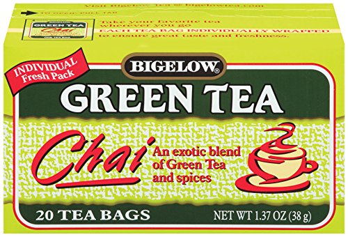 Bigelow Green Tea Chai 20-Count Boxes (Pack of 6)