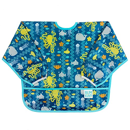 Bumkins Waterproof Sleeved Bib, Sea Friends (6-24 Months)
