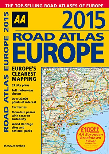 2015 Road Atlas Europe: Europe's Clearest Mapping by AA Publishing