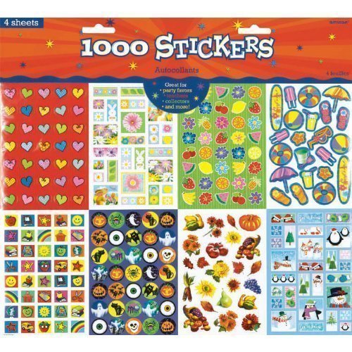 Amscan All Year Around Stickers (1000 Count)