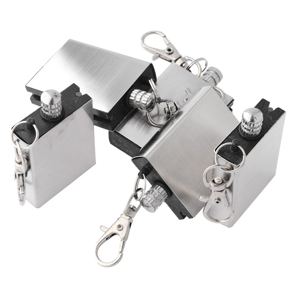 

5 Pcs Metal Matchbox Lighter Gas Oil Fire Starter with Keychain
