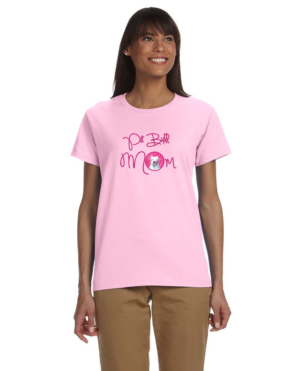 

Pink Pit Bull Mom T-shirt Ladies Cut Short Sleeve Large SC9130PK-978-L