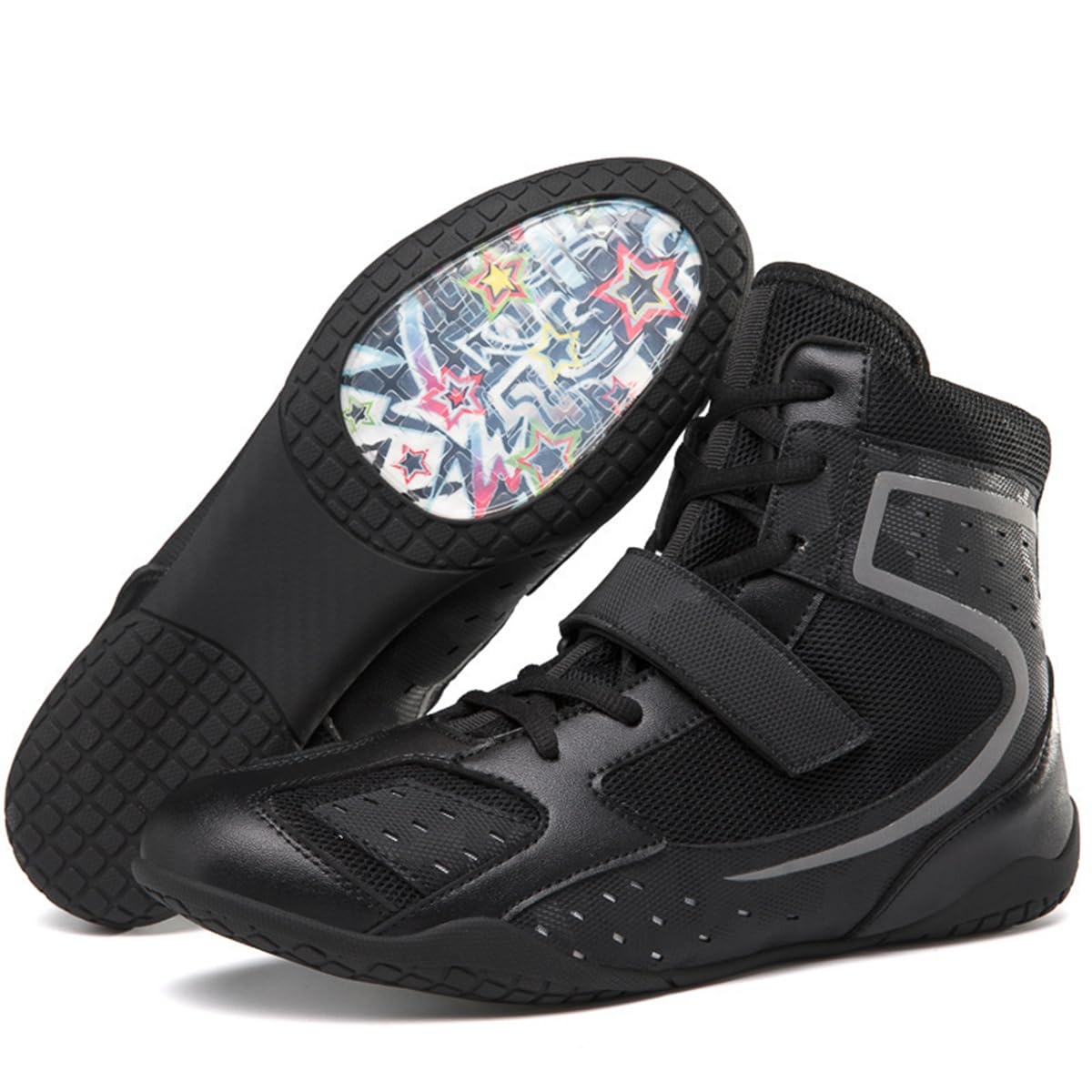 Men's Boxing Shoes High Top Squat Kickboxing Shoes Lightweight Wrestling Boots Sparring Unisex's Competition Footwear_vogvips.com