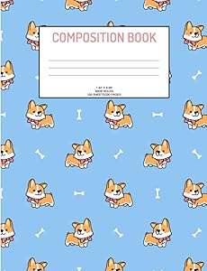 Composition Book: Dogs with bones; wide ruled; 100 sheets/200 pages; 7.44" x 9.69"
