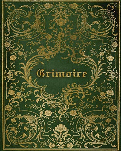 Grimoire: Magickal Book of Shadows For Recording Spells, Rituals, Esbat Celebrations and More | Green Gold Print by Sirena Redwood