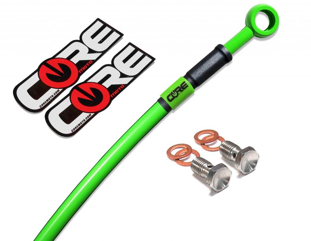 

Core Moto - Suzuki SV650N / SV650S 1999-2002 Performance Rear Brake Line - Kawasaki Green - Stock + 9"