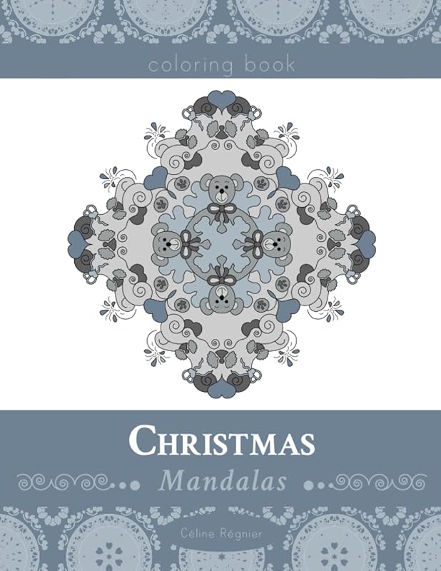 Christmas mandalas coloring book by Céline Régnier