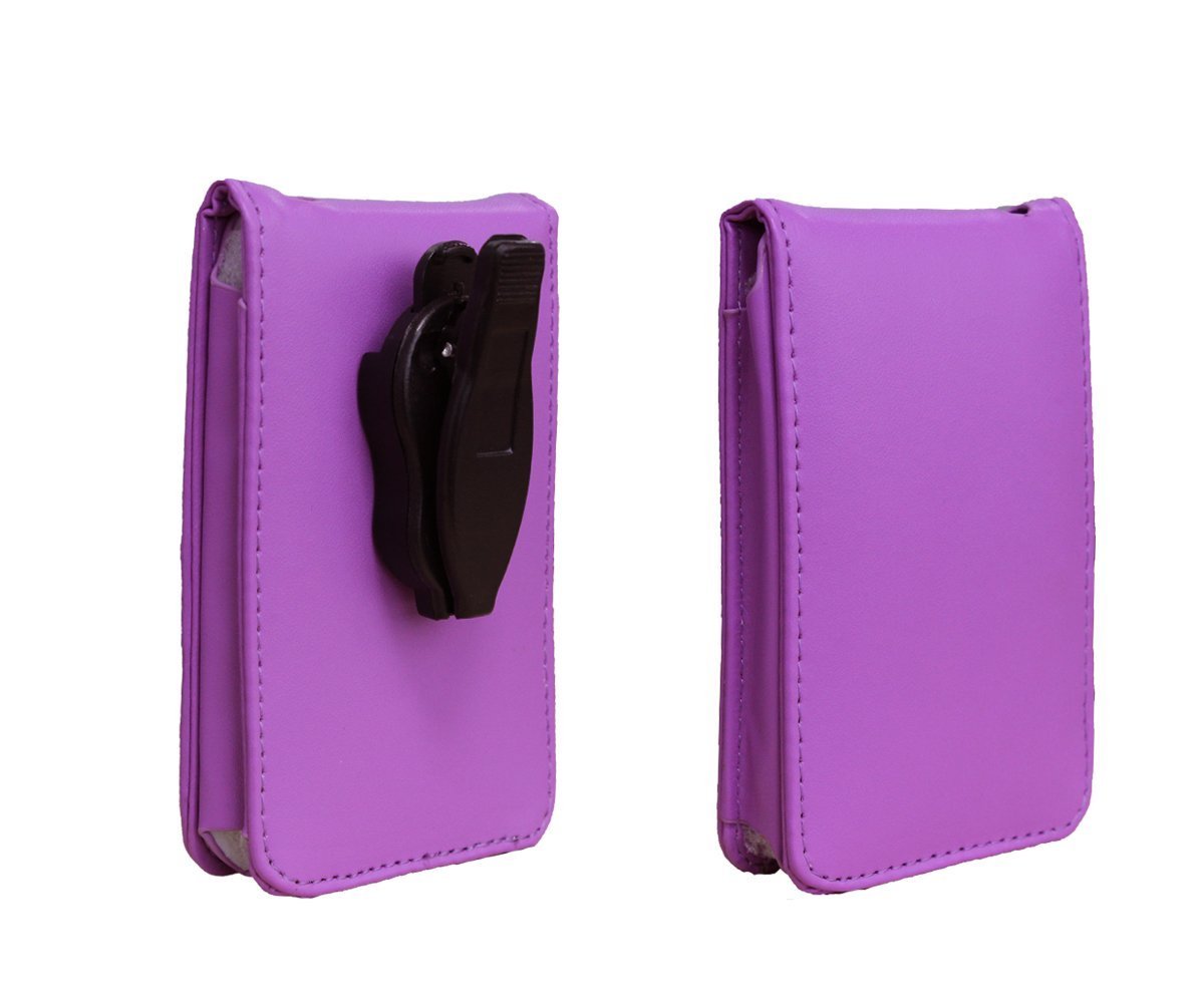 

Crazy Genie Genuine Leather Wallet Protective Case Cover For Apple iPod Classic 80GB 120GB and 160GB with Movable Clip