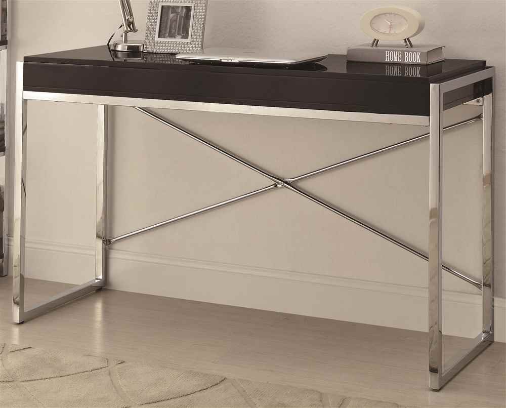 

Coaster Home Furnishings Contemporary Desk, Black and Chrome