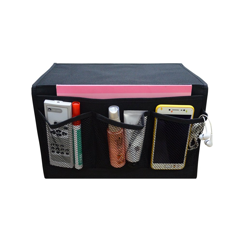 ZKOO Bedside Storage Organizer, Table cabinet Storage Organizer for tablet Magazine Phone Remotes, bed caddy organizer (Black)