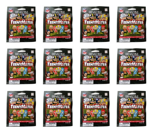 Party Animal NFL TeenyMates Playset with 2 Figures and 2 Puzzle Pieces (12-Pack)