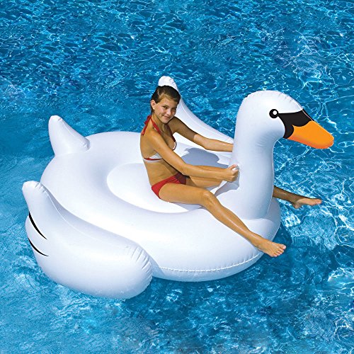 Swimline Swimming Pool Kids Giant Rideable Swan Inflatable - Import It All