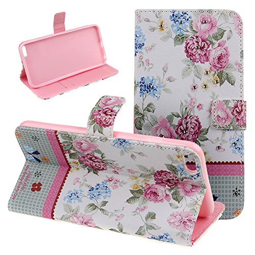 Case for iPhone 6 Plus,Cover for iPhone 6 Plus,Wallet Case for iPhone 6 Plus,Flip Case for iPhone 6 Plus,Case with Stand for iPhone 6 Plus,Nsstar™ Flower Inlaid Shiny Glitter Diamond Pu Leather Flip Protective Case Cover with Stand for iPhone 6 Plus iPhone 6 5.5