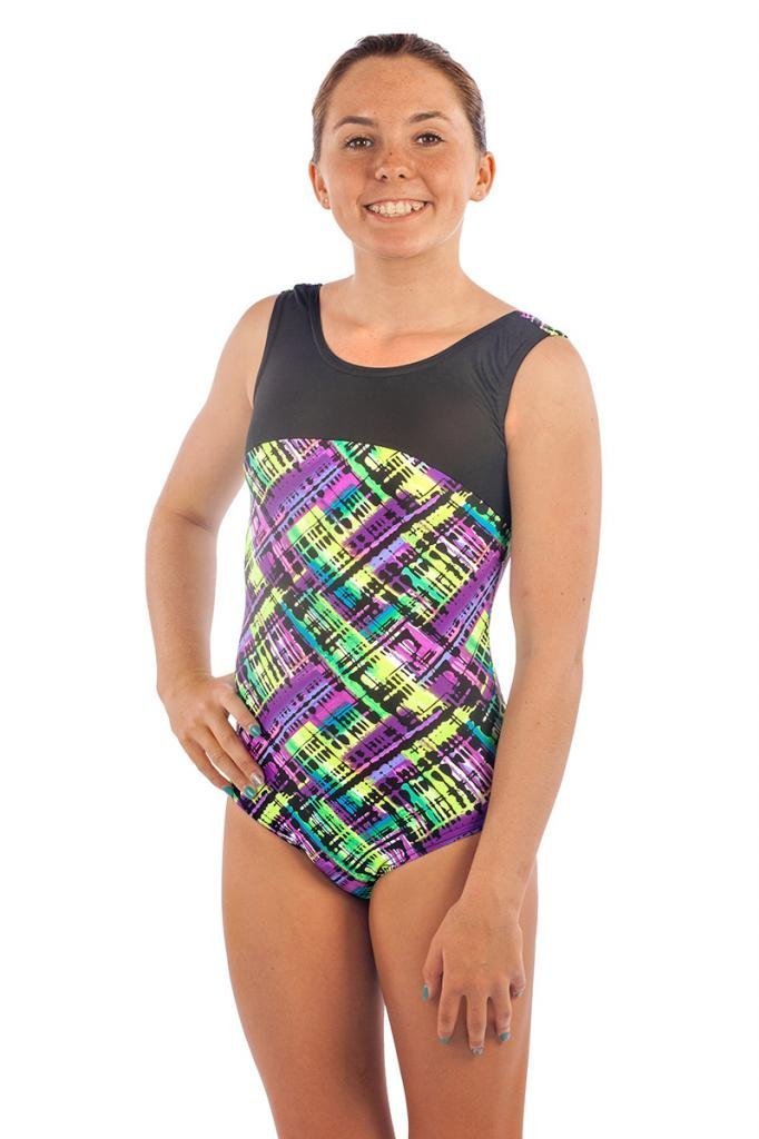 

Lizatards Leotard Torn Rainbow Plaid