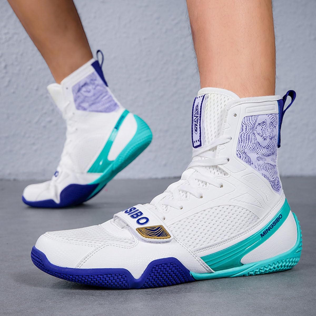 Mens Womens High Top Wrestling Boxing Shoes Lightweight Non-Slip Breathable Fitness Sneakers For Boxing Weightlifting Training_vogvips.com