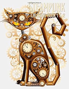 Steampunk Coloring Book 1 &amp; 2