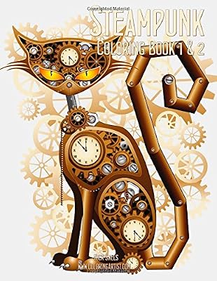 Steampunk Coloring Book 1 &amp; 2