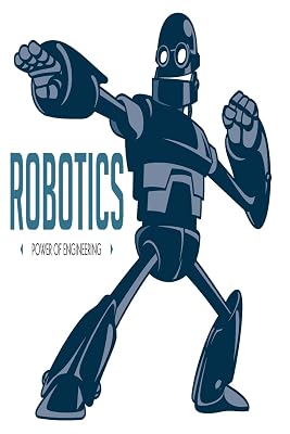 Robotics Power of Engineering: 6x9 College Ruled Line Paper 150 Pages