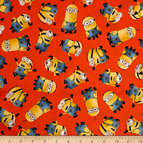 Universal Despicable Me 1 in A Minion Tossed Minions Orange Fabric By The Yard