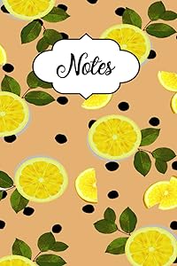 Peach Lemons Composition notes: 120 Pages, Medium Ruled, 6" x 9" (Gifts for Women, Teenagers, Girls, Moms,Sketchbook, Students & Teachers or Relief, Mindfulness, Antistress and Notes) by easy notes