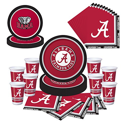 Alabama Crimson Tide Party Pack - Plates, Napkins, Cups - Serves 8