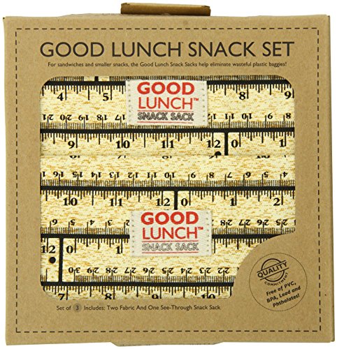 SugarBooger Good Lunch Snack Sack, Ruler, 3-Count