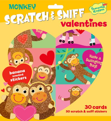 Peaceable Kingdom / Monkey Love Scratch & Sniff Banana Scented Valentine Cards