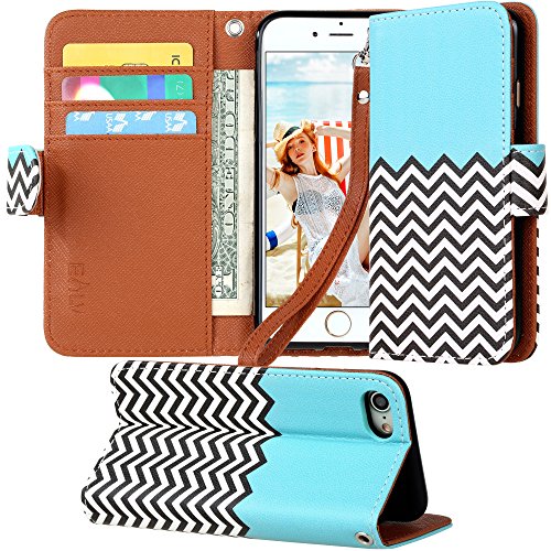 iPhone 7 Case, E LV iPhone 7 Case Cover - Flip Folio Full Body Protection for Apple iPhone 7 - [ZIGZAG]
