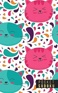 Pocket Sudoku: 158 Sudoku Puzzles | Pocket Sudoku Puzzle Books | Large Print Sudoku Puzzle Books For Adults | Sudoku For Seniors | Sudoku Puzzle Books Easy | Fun Gift | Cats Pattern