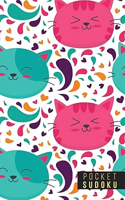 Pocket Sudoku: 158 Sudoku Puzzles | Pocket Sudoku Puzzle Books | Large Print Sudoku Puzzle Books For Adults | Sudoku For Seniors | Sudoku Puzzle Books Easy | Fun Gift | Cats Pattern