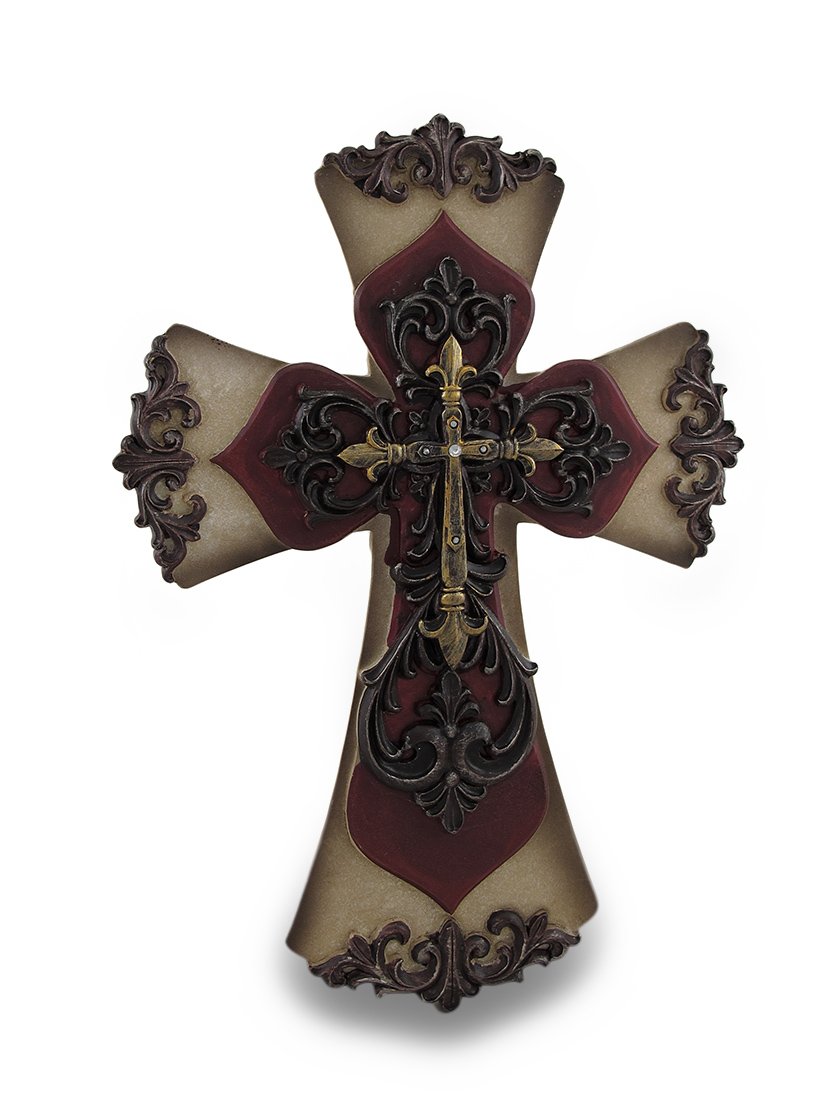 

Ornate Christian Wall Cross W/ Rhinestone Accents