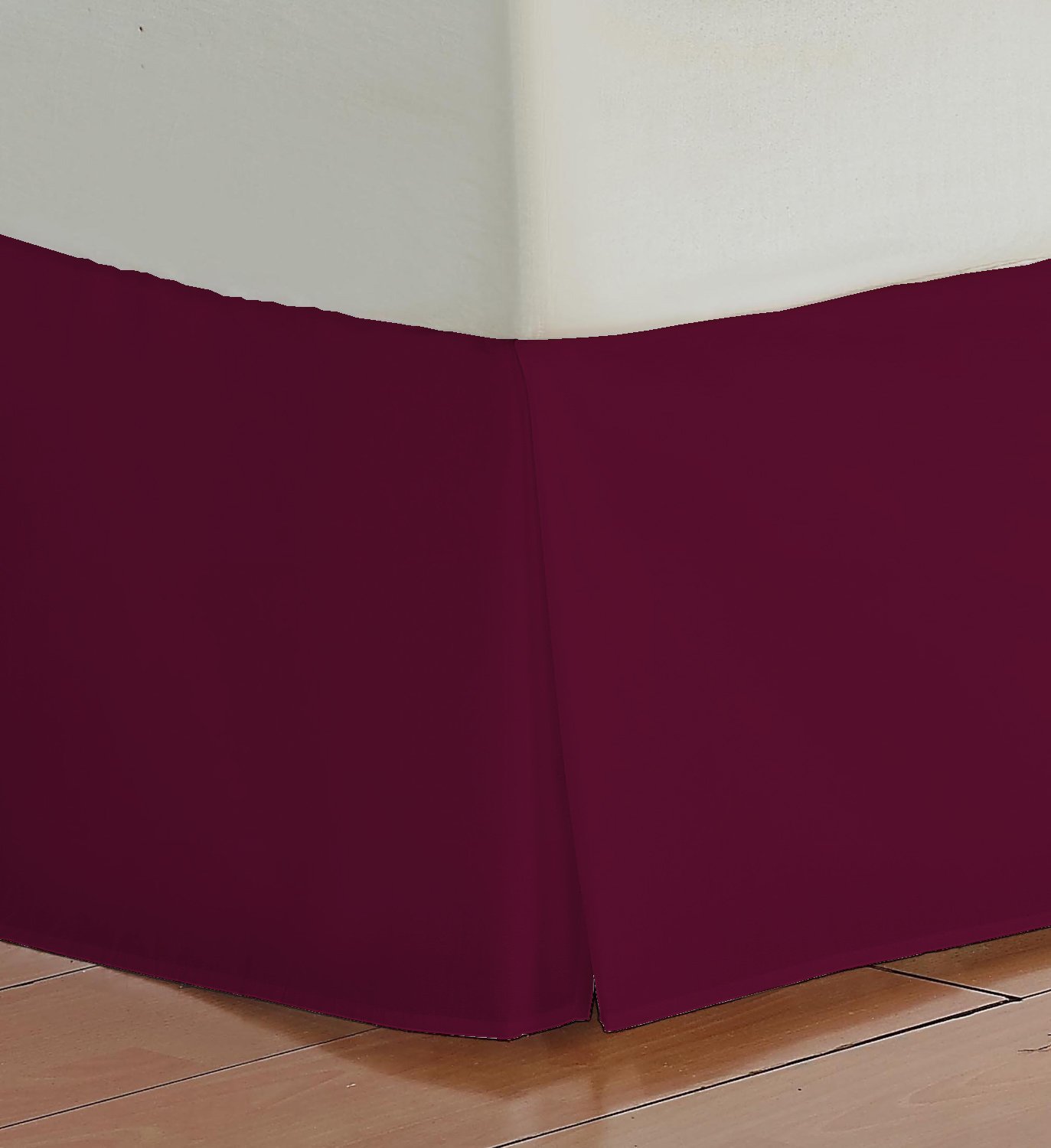 

Twin Size 600 Thread Count 100% Egyptian cotton 16" Deep Pocket Tailored Bedskirt Solid -Burgundy Created By Pearl Bedding
