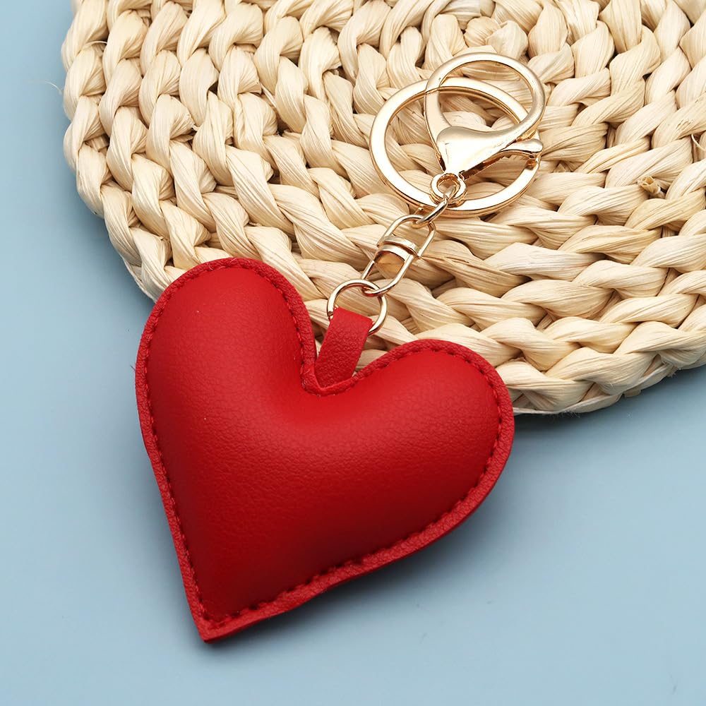 Portachiavi in ​​pelle con ciondolo a forma di cuore per borsa da donna, accessorio portachiavi carino_voghion.com