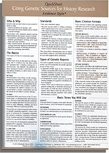 QuickSheet: Citing Genetic Sources for History Research Evidence! Style