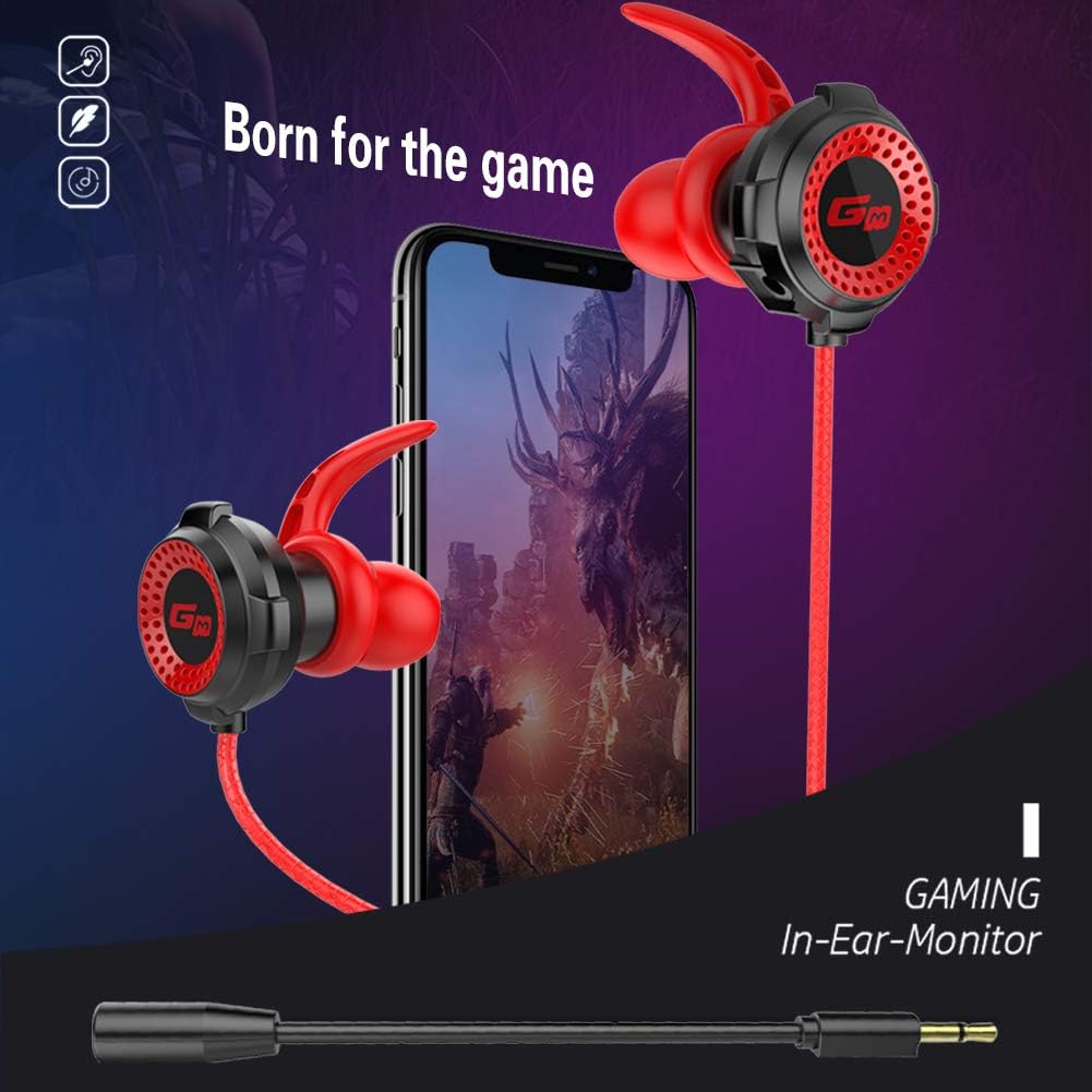 Auricolari cablati Brussel G11-A, auricolari da gioco universali in-ear con microfono, compatibili con tutti i telefoni, PC e lettori MP3 con interfaccia da 3,5 mm, colore nero._voghion.com