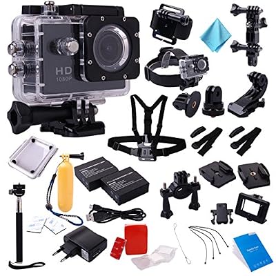 XCSOURCE® Étanche 1.5" LCD DVR FHD Full HD 1080p Sport Caméra + accessoires