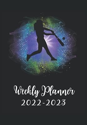 Baseball Weekly Planner 2022-2023: This cute weekly planners for women and girls featuring a simple graphic design of a female sports player on a funky background