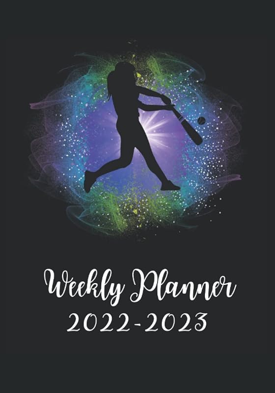 Baseball Weekly Planner 2022-2023: This cute weekly planners for women and girls featuring a simple graphic design of a female sports player on a funky background by Lush Publishings