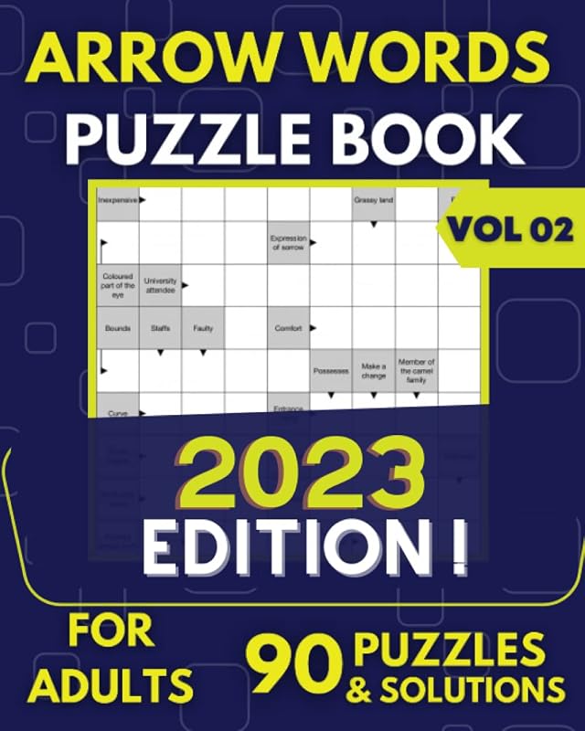 Arrow Words Puzzle Books for Adults: Arrowwords Puzzle Books. 90 Arrowword Crossword Activity Puzzles + Solutions (Volume 02) by Logi Brainz