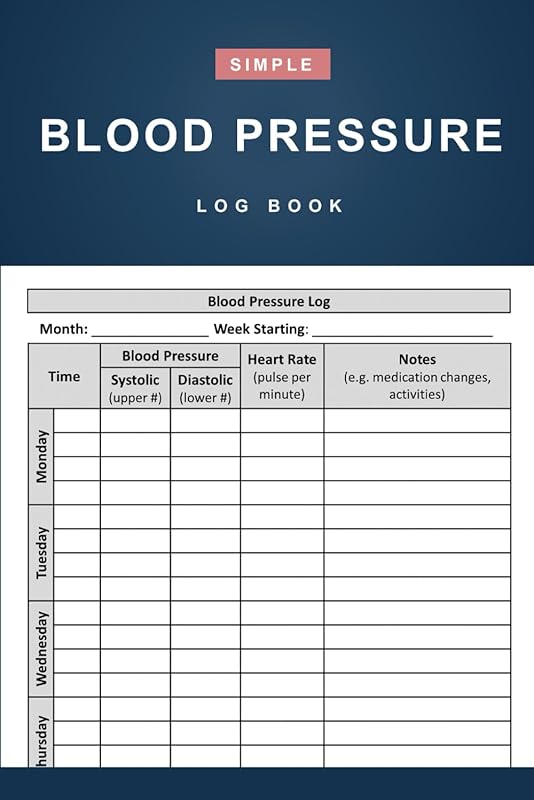 Blood Pressure Log Book: Simple Daily Blood Pressure Log to Record and Monitor Blood Pressure at Home - 110 Pages (6" x 9" inches) by Modern Simple Press