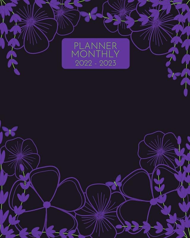 2022- 2023 Monthly Planner: Two Year Planner Calendar January 2022- Dec 2023 Purple Butterfly & Flowers 24 Months Calendar Schedule Organizer, Agenda, ... Size 8x10 In, Purple Lavender Floral Cover by MaryCuty Publishing