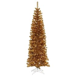 Vickerman Antique gold artificial christmas tree Pencil style