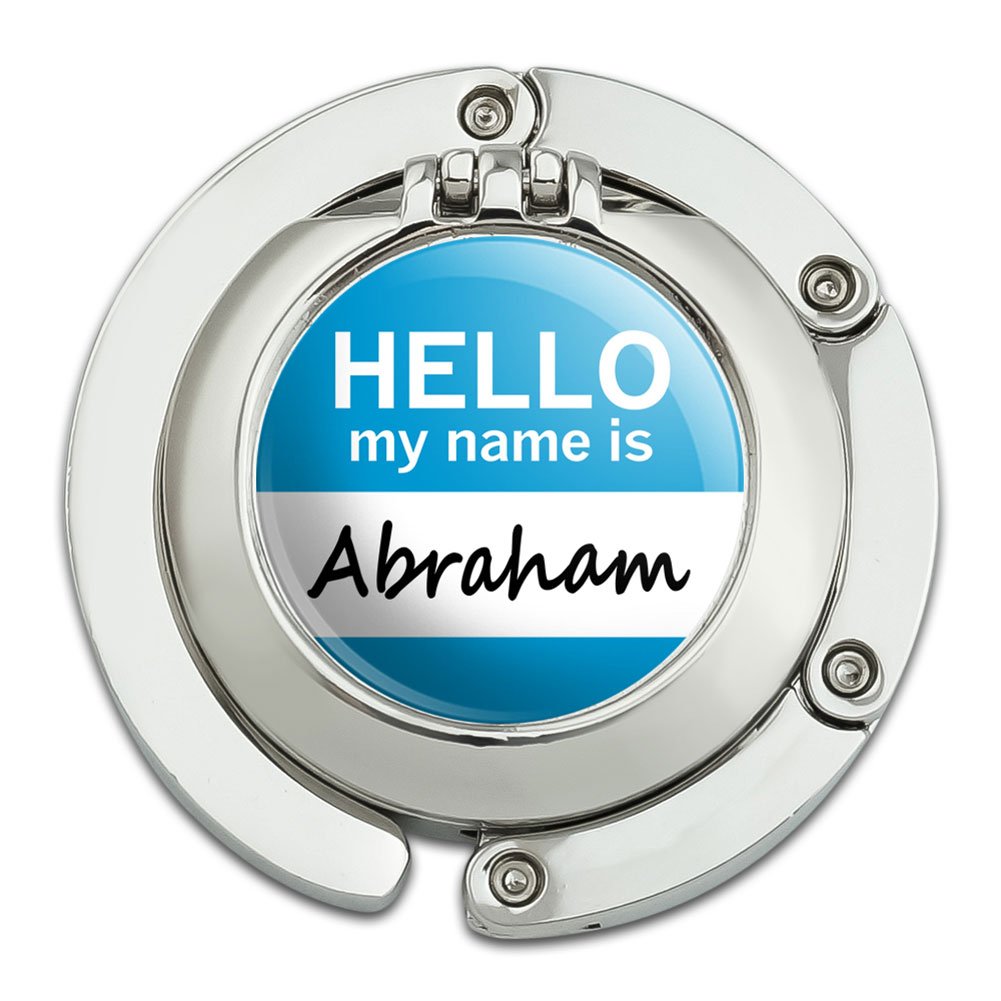 

Abraham Hello My Name Is Foldable Table Bag Purse Caddy Handbag Hanger Holder Hook with Folding Compact Mirror