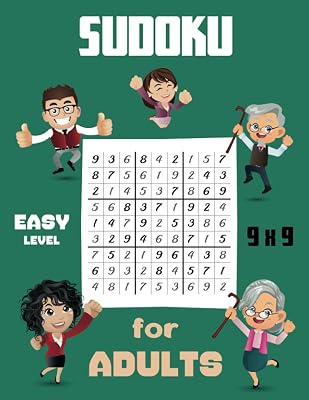 Sudoku for Adults Easy Level 9x9: Brain Teasers for Adults, Seniors, Wide Large Format - 8.5x11 Size - and white paper. Train Your Brain and You will become Happier and Wiser.