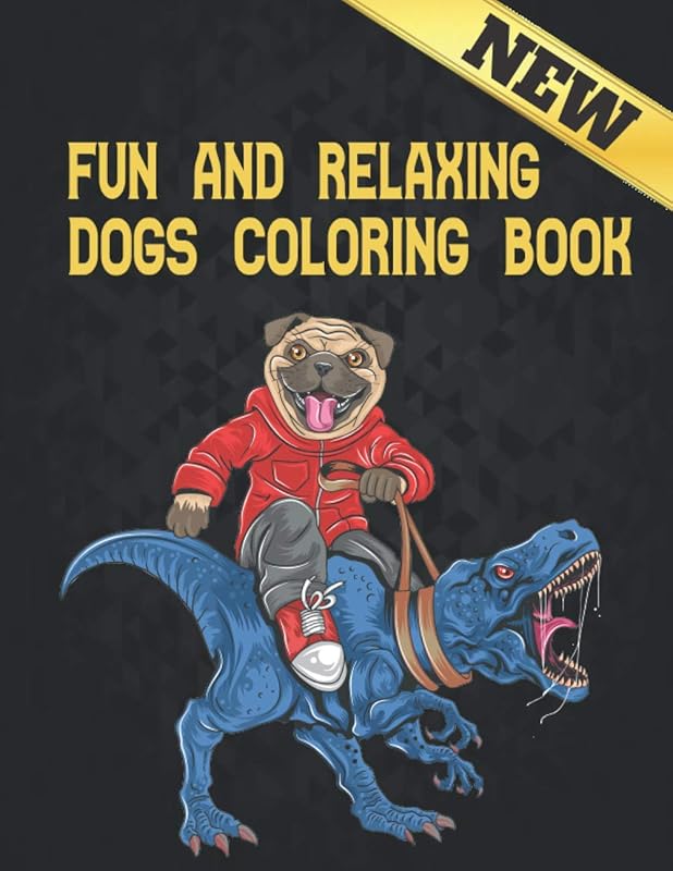 Fun and Relaxing Coloring Book Dogs: Stress Relieving 50 One Sided Dog Designs 100 Page Coloring Book Dogs Amazing Designs for Stress Relief and ... Men & Women Coloring Book Gift for Dog Lovers by QTA WORLD